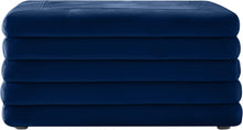 Load image into Gallery viewer, Lorenzo Navy Velvet Ottoman