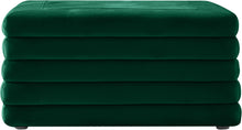 Load image into Gallery viewer, Lorenzo Green Velvet Ottoman