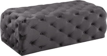 Load image into Gallery viewer, Casey Grey Velvet Ottoman/Bench