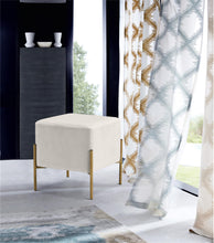 Load image into Gallery viewer, Isla Cream Velvet Ottoman/Stool