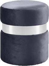 Load image into Gallery viewer, Hailey Grey Velvet Ottoman/Stool