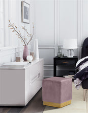 Load image into Gallery viewer, Jax Pink Velvet Ottoman/Stool