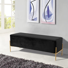 Load image into Gallery viewer, Isla Black Velvet Bench