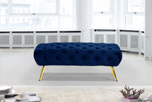 Load image into Gallery viewer, Amara Navy Velvet Bench