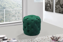 Load image into Gallery viewer, Harper Green Velvet Ottoman/Stool
