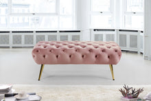 Load image into Gallery viewer, Amara Pink Velvet Bench