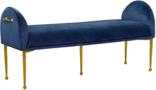 Load image into Gallery viewer, Owen Navy Velvet Bench