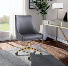 Load image into Gallery viewer, Karina Grey Velvet Office Chair