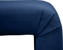 Load image into Gallery viewer, Minimalist Navy Velvet Bench
