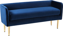 Load image into Gallery viewer, Audrey Navy Velvet Bench