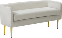 Load image into Gallery viewer, Audrey Cream Velvet Bench
