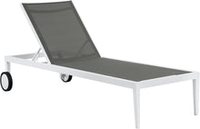 Load image into Gallery viewer, Nizuc Grey Mesh Waterproof Fabric Outdoor Patio Aluminum Mesh Chaise Lounge Chair