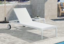 Load image into Gallery viewer, Nizuc White Mesh Waterproof Fabric Outdoor Patio Aluminum Mesh Chaise Lounge Chair