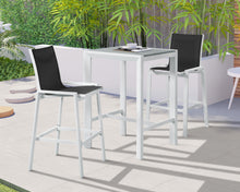 Load image into Gallery viewer, Nizuc Black Mesh Waterproof Fabric Outdoor Patio Aluminum Mesh Barstool