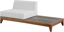 Load image into Gallery viewer, Rio Off White Waterproof Fabric Outdoor Patio Modular Chair w/ Integrated Table