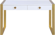 Load image into Gallery viewer, Victoria White / Gold Desk/Console