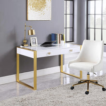 Load image into Gallery viewer, Victoria White / Gold Desk/Console
