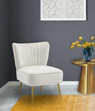 Load image into Gallery viewer, Tess Cream Velvet Accent Chair