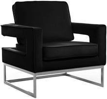 Load image into Gallery viewer, Noah Black Velvet Accent Chair