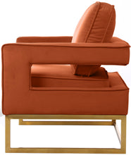 Load image into Gallery viewer, Noah Cognac Velvet Accent Chair