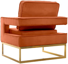 Load image into Gallery viewer, Noah Cognac Velvet Accent Chair