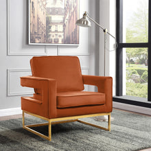Load image into Gallery viewer, Noah Cognac Velvet Accent Chair