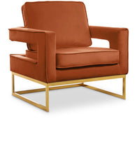 Load image into Gallery viewer, Noah Cognac Velvet Accent Chair