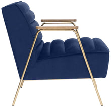 Load image into Gallery viewer, Woodford Navy Velvet Accent Chair