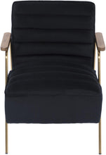 Load image into Gallery viewer, Woodford Black Velvet Accent Chair