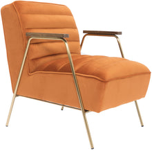 Load image into Gallery viewer, Woodford Orange Velvet Accent Chair