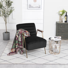 Load image into Gallery viewer, Woodford Black Velvet Accent Chair