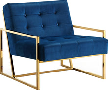 Load image into Gallery viewer, Pierre Navy Velvet Accent Chair