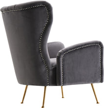Load image into Gallery viewer, Opera Grey Velvet Accent Chair