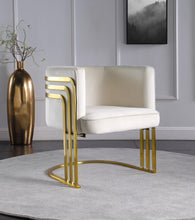 Load image into Gallery viewer, Rays Cream Velvet Accent Chair