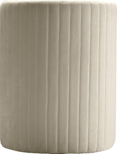 Load image into Gallery viewer, Selena Cream Velvet Accent Chair and Ottoman Set