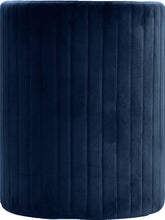 Load image into Gallery viewer, Selena Navy Velvet Accent Chair and Ottoman Set