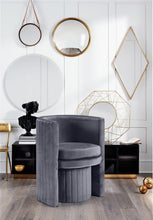 Load image into Gallery viewer, Selena Grey Velvet Accent Chair and Ottoman Set