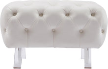Load image into Gallery viewer, Crescent Cream Velvet Ottoman