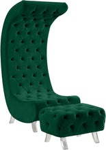 Load image into Gallery viewer, Crescent Green Velvet Ottoman