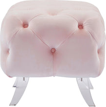 Load image into Gallery viewer, Crescent Pink Velvet Ottoman