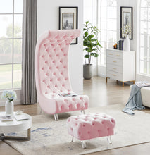 Load image into Gallery viewer, Crescent Pink Velvet Ottoman