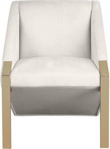 Rivet Cream Velvet Accent Chair