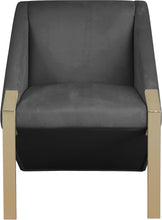 Load image into Gallery viewer, Rivet Grey Velvet Accent Chair