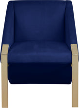 Load image into Gallery viewer, Rivet Navy Velvet Accent Chair