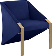 Load image into Gallery viewer, Rivet Navy Velvet Accent Chair