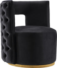 Load image into Gallery viewer, Theo Black Velvet Accent Chair