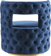 Load image into Gallery viewer, Theo Navy Velvet Accent Chair