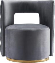Load image into Gallery viewer, Theo Grey Velvet Accent Chair