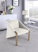 Load image into Gallery viewer, Rivet Cream Velvet Accent Chair