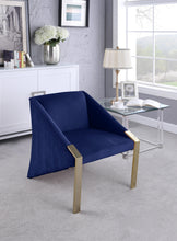 Load image into Gallery viewer, Rivet Navy Velvet Accent Chair